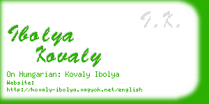 ibolya kovaly business card